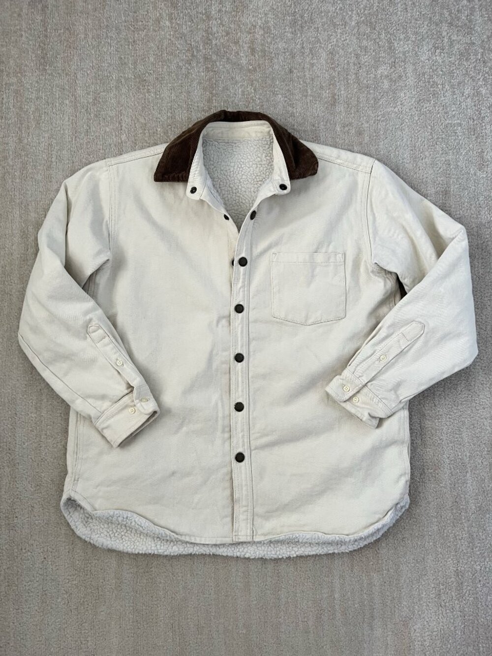 Brandy Melville John Galt Sherpa Fleece Lined Barn Coat Chore Jacket Shacket S
